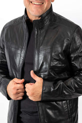 Men's leather jacket Migel Black